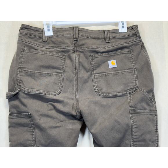Carhartt Women’s Fleece Lined Relaxed Fit Work Pants 34x28 Brown - Picture 11 of 14